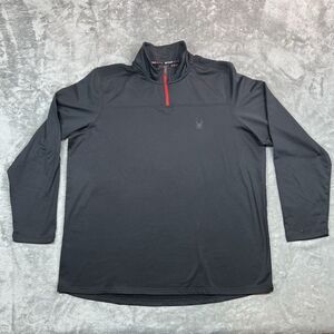 Spyder Sweatshirt Mens Large Black 1/4 Zip Long Sleeve Proweb Active Pullover